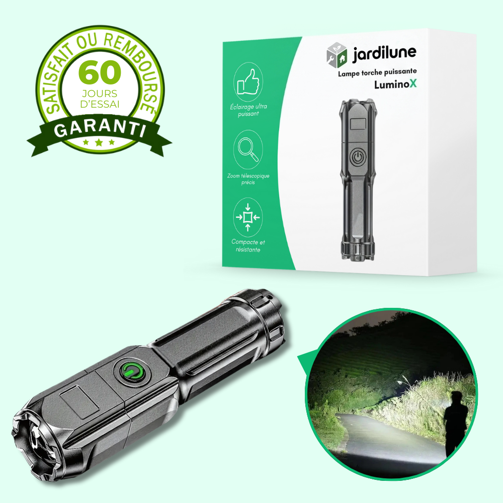 LuminoX – Lampe torche puissante à zoom télescopique