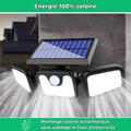 Solar'400 | Lampe de sécurité solaire Extérieur | Détecteur de Mouvement | Autonomie 12h