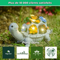 Tortue solaire LED colorée pour jardin