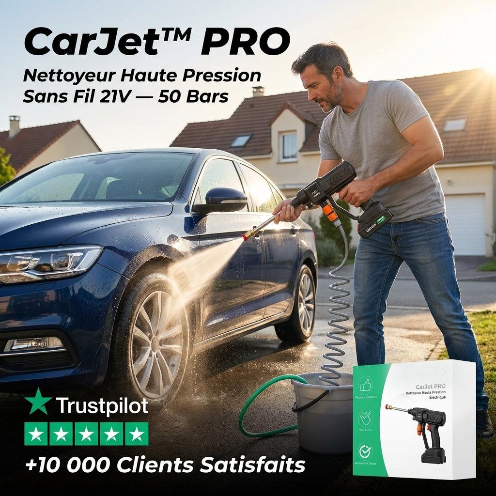 CarJet™ PRO | Nettoyeur Haute Pression Électrique 21V Sans Fil | 50 Bars Portable avec Batterie