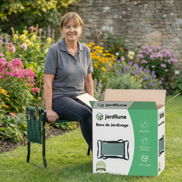 Banc de jardinage pliant 2 en 1 JardiComfort